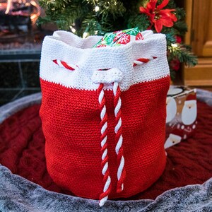 CROCHET PATTERN Santa Sack Backpack for Christmas and the Holidays Santa Gift Bag image 10