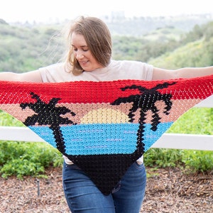 Sunset CROCHET SHAWL PATTERN | C2C Crochet Pattern | Corner to Corner Crochet | Shawl Pattern Crochet | Crochet Shawl Women