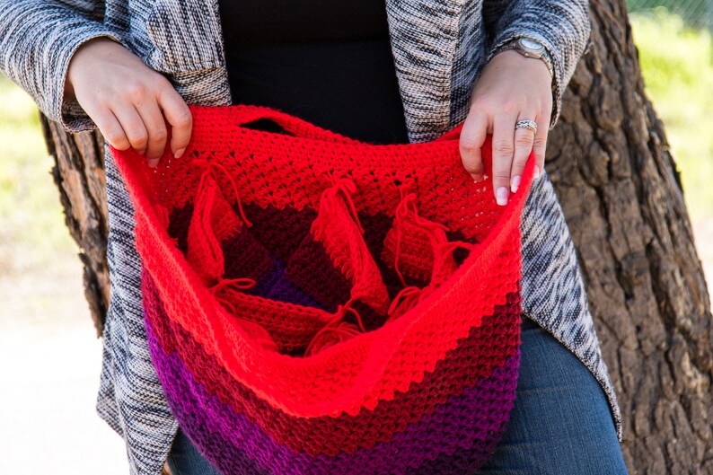 CROCHET PROJECT BAG Pattern Crochet Women's Bag Crochet Purse Pattern Crochet Bag Tutorial image 3