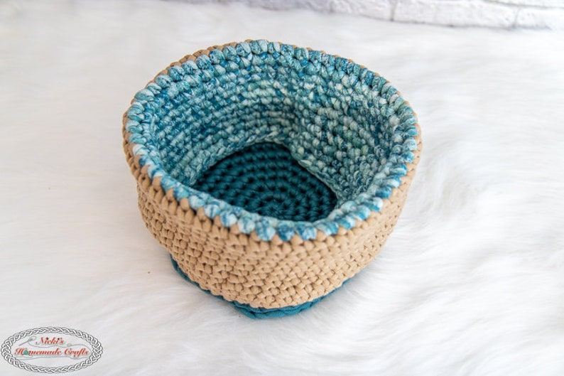 Multi-Reversible BASKET CROCHET PATTERN Crochet Basket with Pockets Crochet Basket with Drawstring image 2