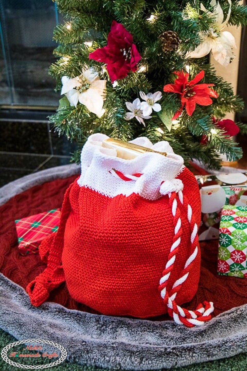 CROCHET PATTERN Santa Sack Backpack for Christmas and the Holidays Santa Gift Bag image 1
