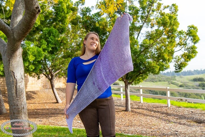 Tunisian Triangle CROCHET SHAWL PATTERN Crochet Triangle Shawl Tunisian Crochet Pattern Shawl Crochet Pattern Crochet Wrap Pattern image 1