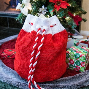 CROCHET PATTERN Santa Sack Backpack for Christmas and the Holidays Santa Gift Bag image 8