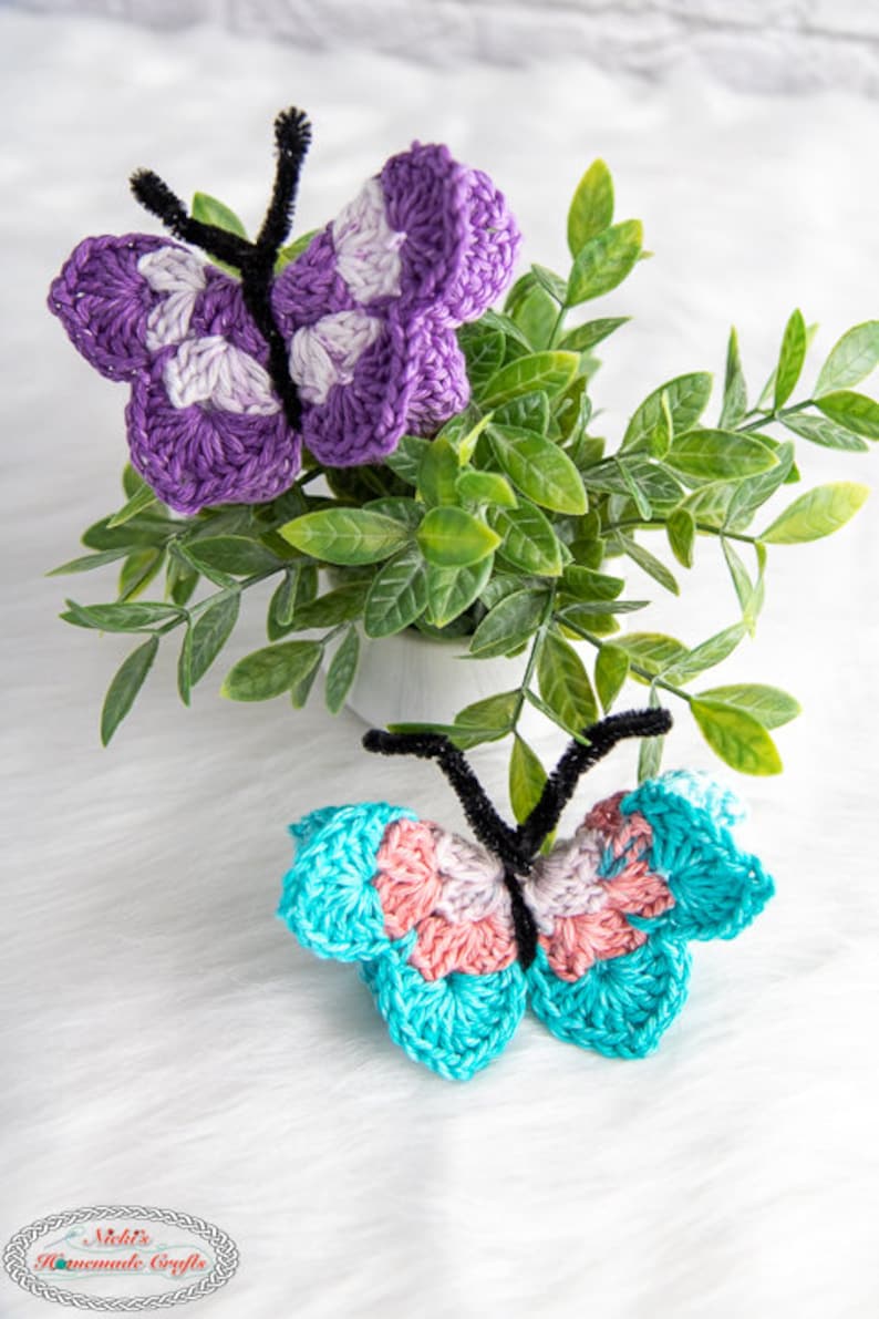 CROCHET BUTTERFLY PATTERN for Spring, Home Decor or as a Gift image 7