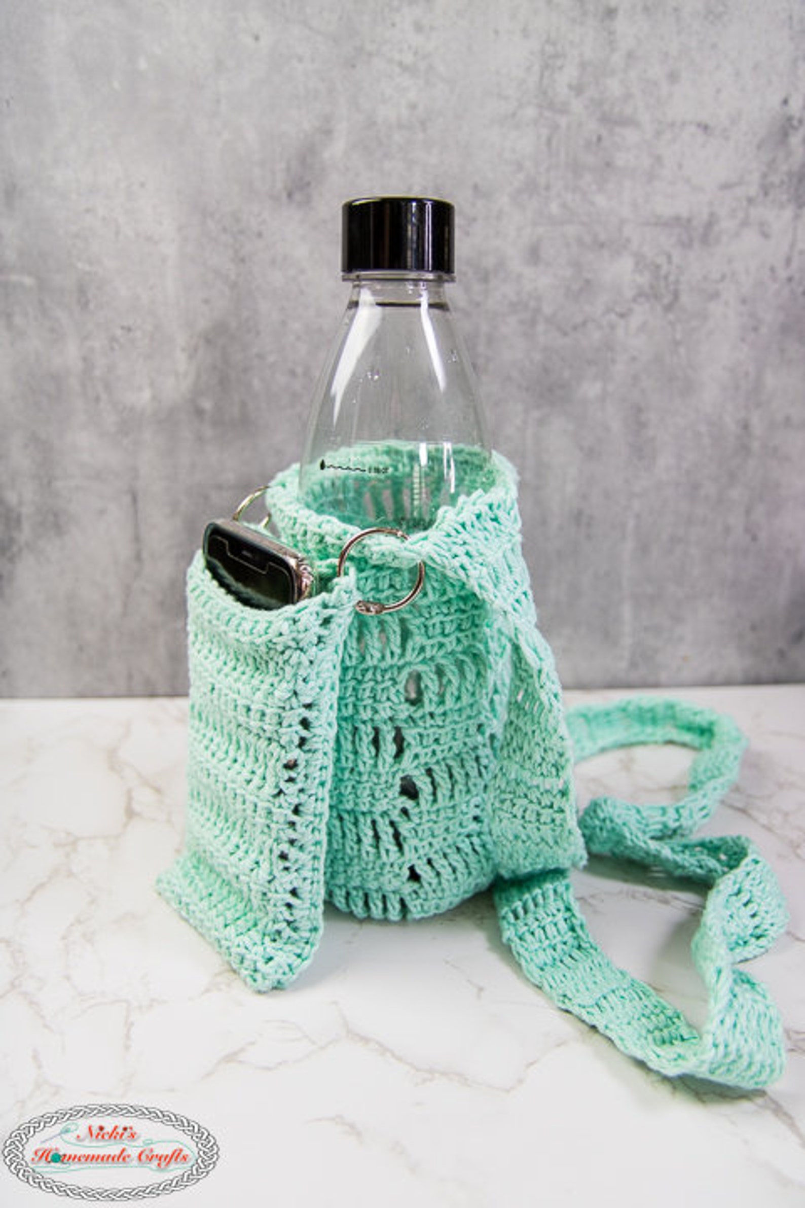 CROCHET PATTERN Water Bottle Holder With Phone Pocket Etsy