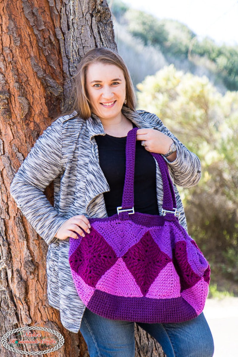 CROCHET BAG PATTERN Crochet Granny Square Bag Crochet Purse Pattern Crochet Bags For Women image 2