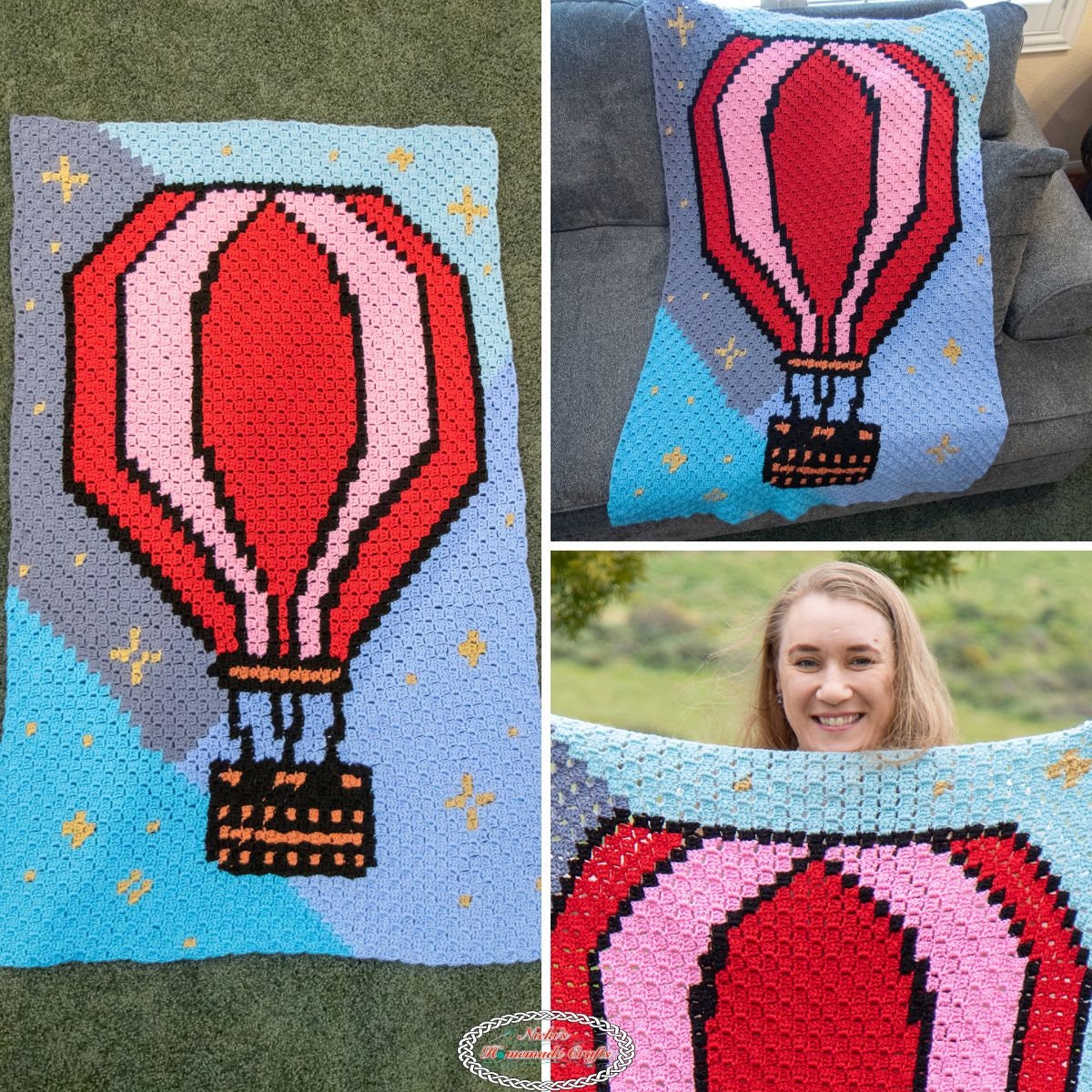 26 Pixel Crochet Patterns for Bold Colorwork, Blankets, Bags, and Amigurumi 4 Hot Air Balloon Blanket Pattern