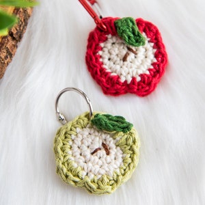 Crochet Apple Pouch PATTERN Crochet AirPod Case Crochet Change Purse Crochet Keychain Crochet Keyring Crochet Pouch Aldi Quarter image 3