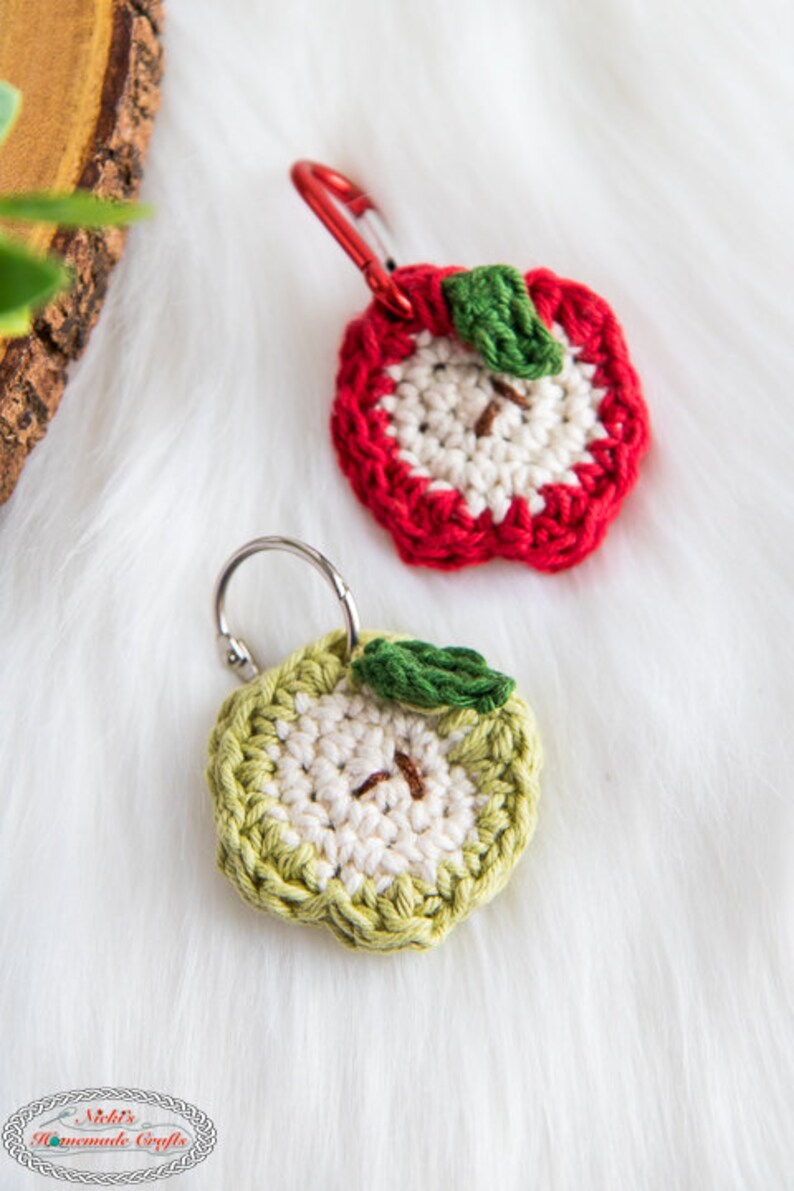 Crochet Apple Pouch PATTERN Crochet AirPod Case Crochet Change Purse Crochet Keychain Crochet Keyring Crochet Pouch Aldi Quarter image 3