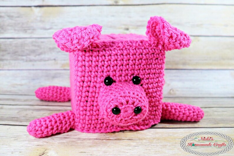 Tissue Box Cover CROCHET PATTERN Crochet Pig Amigurumi Pattern Crochet Decor Crochet Toy Pattern image 7