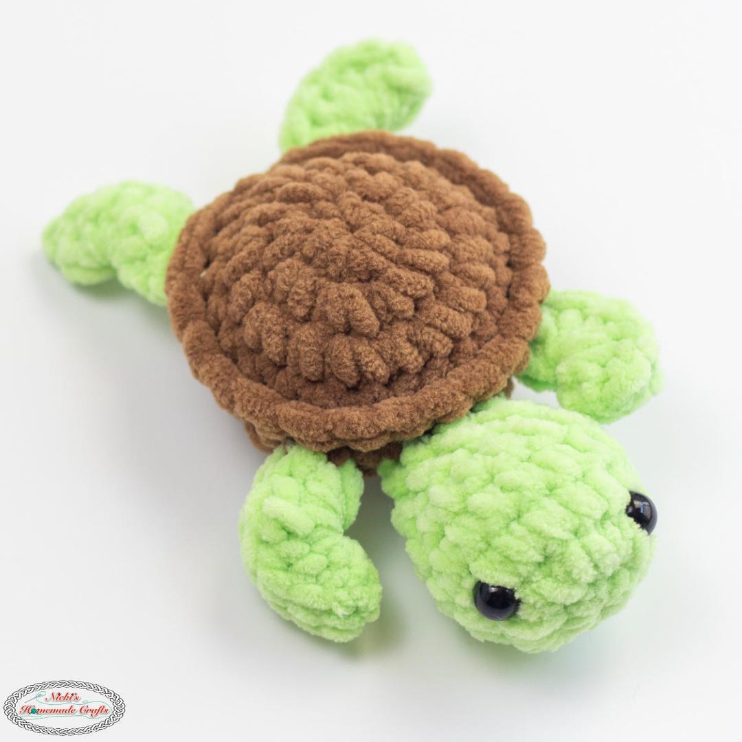 No-sew Crochet Turtle Pattern – Baby Turtle Plush PDF Amigurumi ...