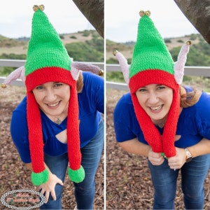Pop-Up CROCHET ELF HAT with Movable Ears | Moving Ears Hat | Crochet Elf Hat Pattern | Crochet Christmas Hat