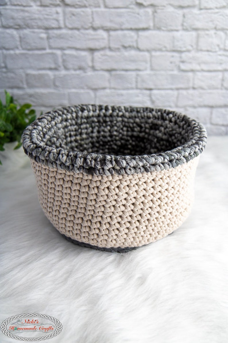 Multi-Reversible BASKET CROCHET PATTERN Crochet Basket with Pockets Crochet Basket with Drawstring image 7
