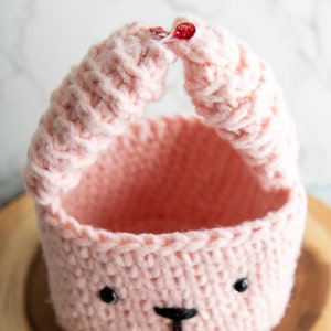 Cute BUNNY Basket CROCHET PATTERN with Bunny Ears as the Basket Handles for Spring and Easter and Animal and Amigurumi Lovers image 5