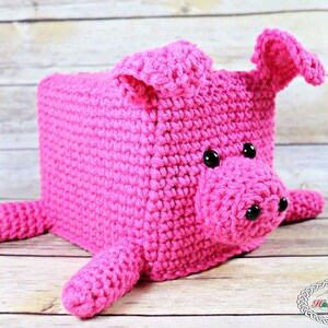 Tissue Box Cover CROCHET PATTERN Crochet Pig Amigurumi Pattern Crochet Decor Crochet Toy Pattern image 8