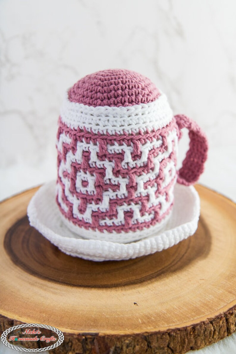 Crochet Sauser Pattern Mosaic CROCHET MUG With Saucer PATTERN as a Pincushion for Pin and ...