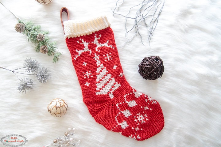 39 Christmas Stocking Crochet Patterns for Handmade Holiday Keepsakes 32 Crochet Christmas Stocking Pattern Reindeer Christmas