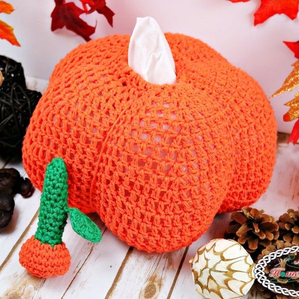 Crochet Pattern: Secret Pumpkin Tissue Box Cover *halloween *thanksgiving *fall *autumn *decoration