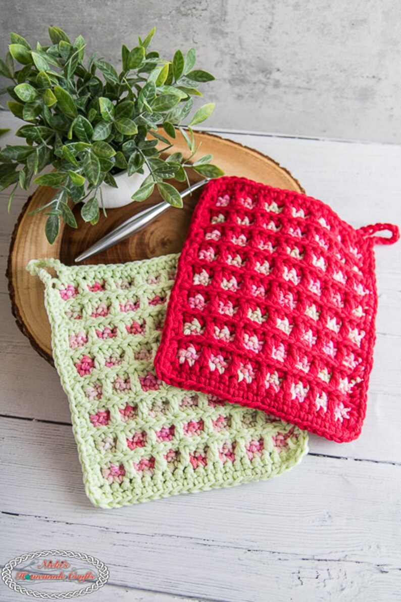 Mosaic CROCHET PATTERN Stained Glass Washcloth and Dishcloth Etsy