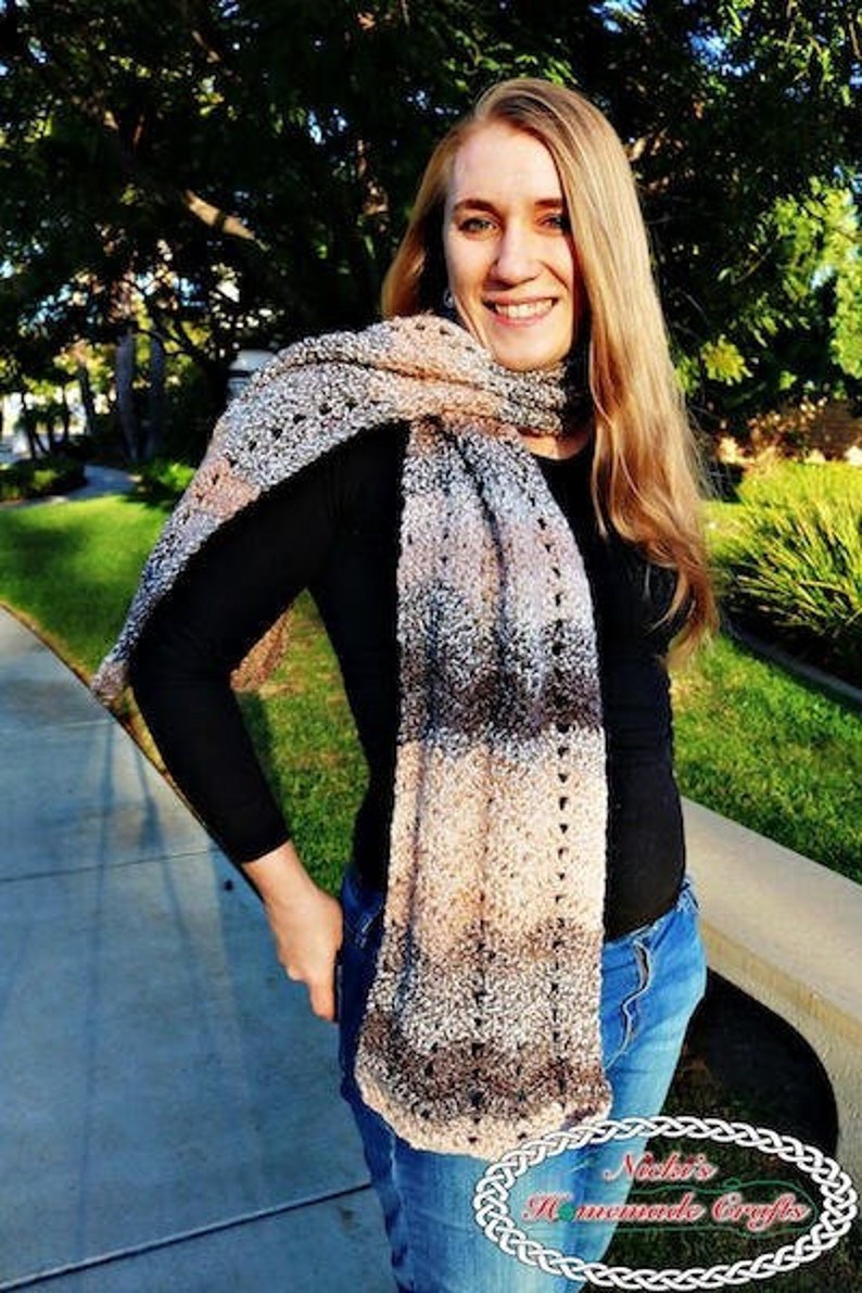 CROCHET SCARF PATTERN Scarf Pattern For Women Easy Scarf Crochet Pattern Winter Scarf Pattern image 1