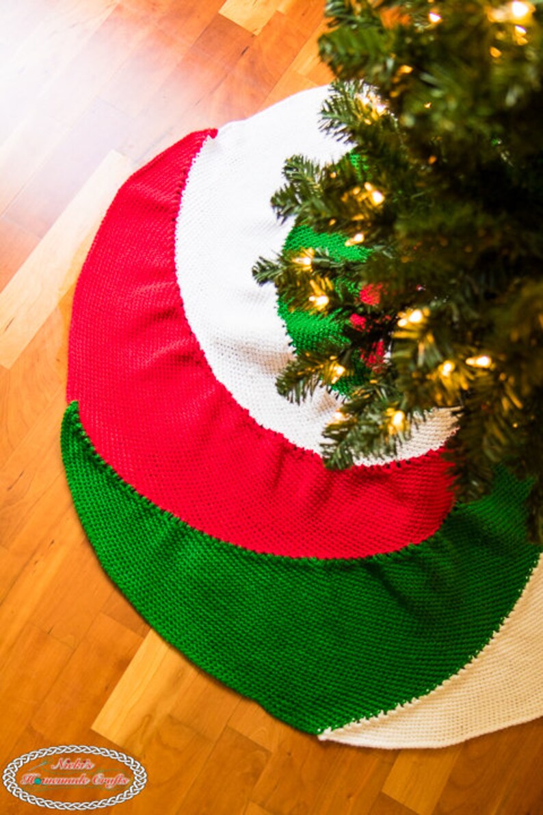 CROCHET PATTERN: Spiral Christmas Tree Skirt for the Holidays to decorate for Gift Giving Season image 4