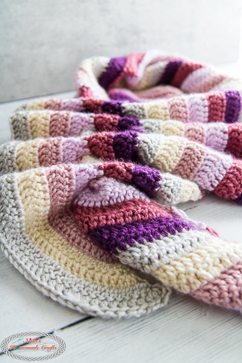 CROCHET PATTERN / Curtain Boomerang Scarf / Waterfall Scarf / Etsy