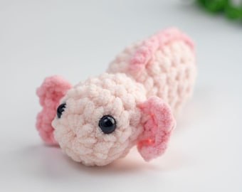 Patrón de ajolote de ganchillo para bebé sin costuras (PDF): adorable peluche amigurumi, patrón fácil para principiantes, peluche DIY, descarga instantánea