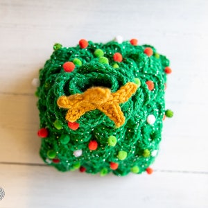 CROCHET Christmas Tree Tissue Box Cover PATTERN for the Holidays, Decor, Gift Gifting Season, Great even for Yarn Storage image 4