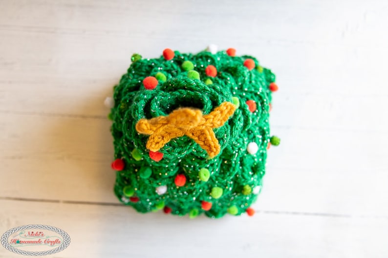 CROCHET Christmas Tree Tissue Box Cover PATTERN for the Holidays, Decor, Gift Gifting Season, Great even for Yarn Storage image 4