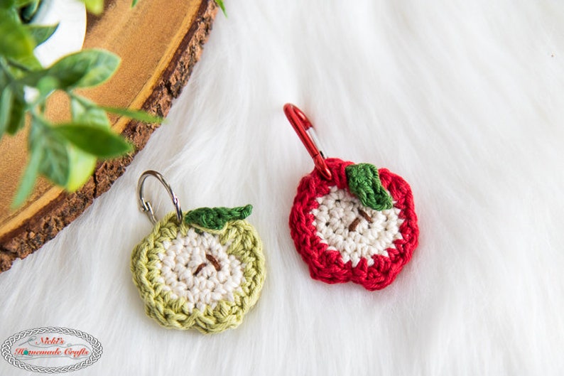 Crochet Apple Pouch PATTERN Crochet AirPod Case Crochet Change Purse Crochet Keychain Crochet Keyring Crochet Pouch Aldi Quarter image 4