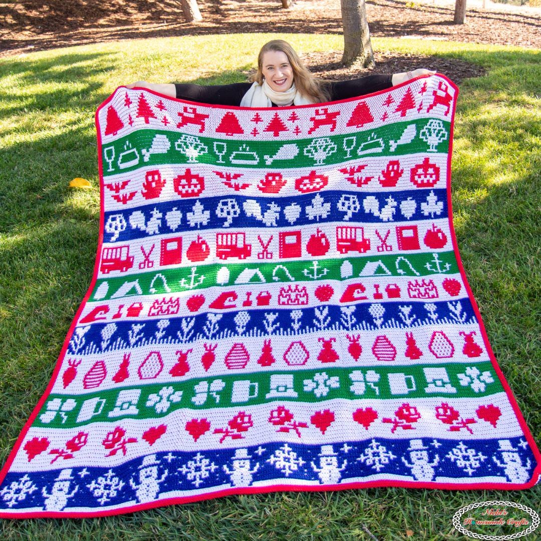 40 Mosaic Crochet Patterns: Boost Your Skills with Vibrant Designs 19 Calendar Blanket Mosaic Crochet Pattern Crochet Blanket