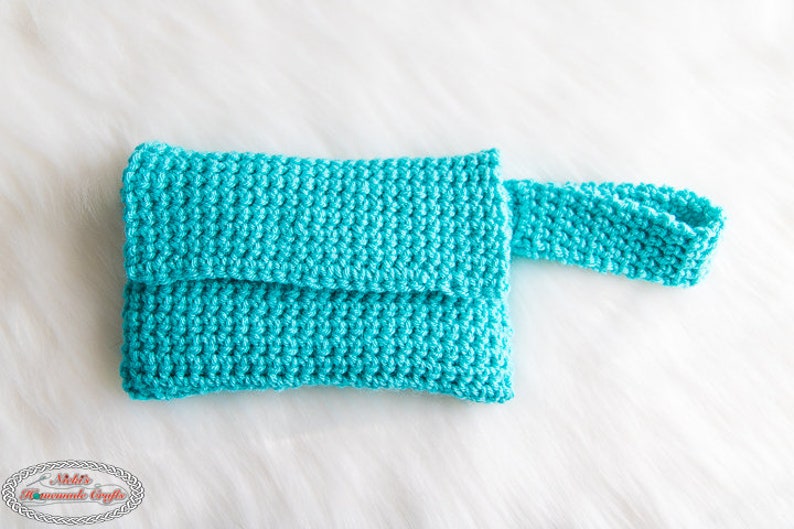 Thick Wristlet PURSE CROCHET PATTERN with 3 Pockets and Zipper using Thermal Crochet No Lining Needed image 2