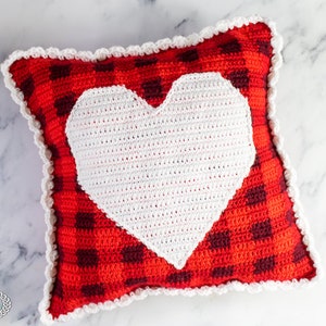 CROCHET PILLOW PATTERN Pillow Cover Pattern Crochet Heart Crochet Home Decor Throw Pillow Pattern image 2