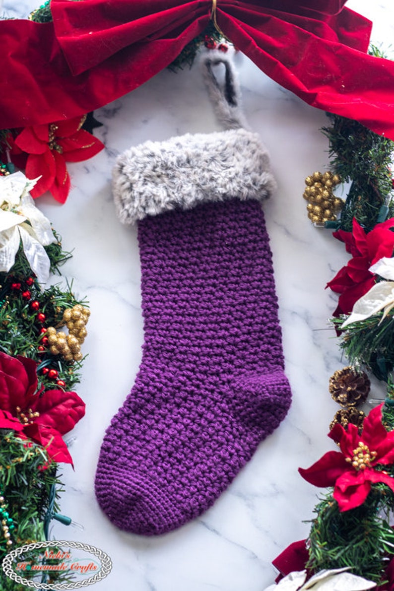 Christmas Stocking CROCHET PATTERN Crochet Stocking Pattern Easy Crochet Pattern Crochet Holiday Stocking imagem 5