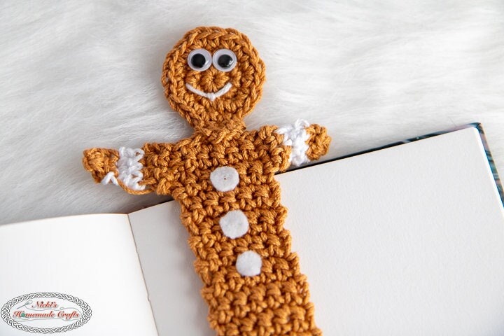 Crochet Gingerbread Man Bookmark Pattern Crochet Bookmark