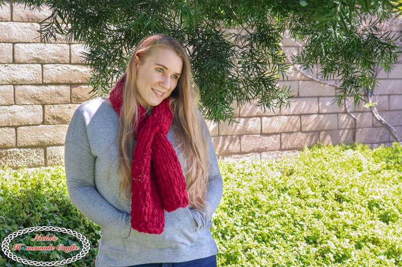 Knitting Pattern: Easy Loop Scarf using the Bernat Alize Blanket Ez yarn image 5