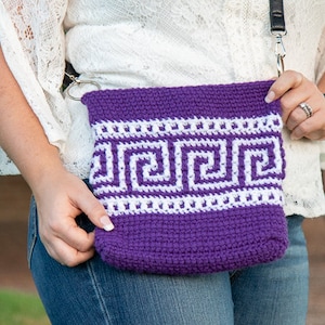 Swirly Mosaic CROCHET Bag PATTERN with Thermal Crochet Bottom, Linked Crochet and Knit-Look Crochet as well as C2C pocket