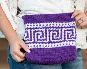 PATRÓN de bolso de CROCHET Swirly Mosaic con fondo de crochet térmico, crochet vinculado y crochet con aspecto de punto, así como bolsillo C2C