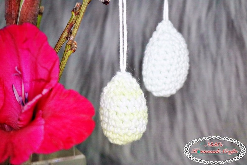 Easter Egg Ornament CROCHET PATTERN Crochet Easter Eggs Pattern Crochet Easter Garland Crochet Egg image 1