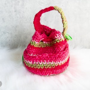 Yarn Bag CROCHET PATTERN Yarn Ball Cozy with lots of Pockets outside and inside 3 Ways to use the Yarn Bag handle image 4