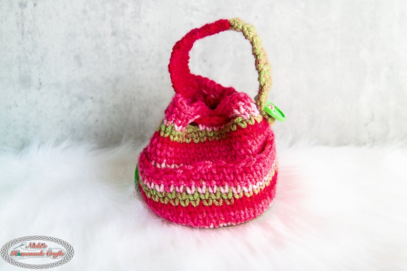 Yarn Bag CROCHET PATTERN Yarn Ball Cozy with lots of Pockets outside and inside 3 Ways to use the Yarn Bag handle image 4