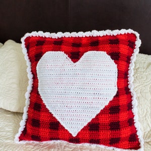 CROCHET PILLOW PATTERN Pillow Cover Pattern Crochet Heart Crochet Home Decor Throw Pillow Pattern image 6