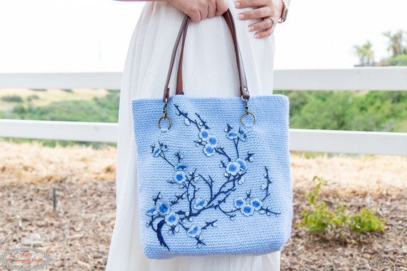 Stylish Blossom CROCHET Tote BAG PATTERN for Spring, Summer