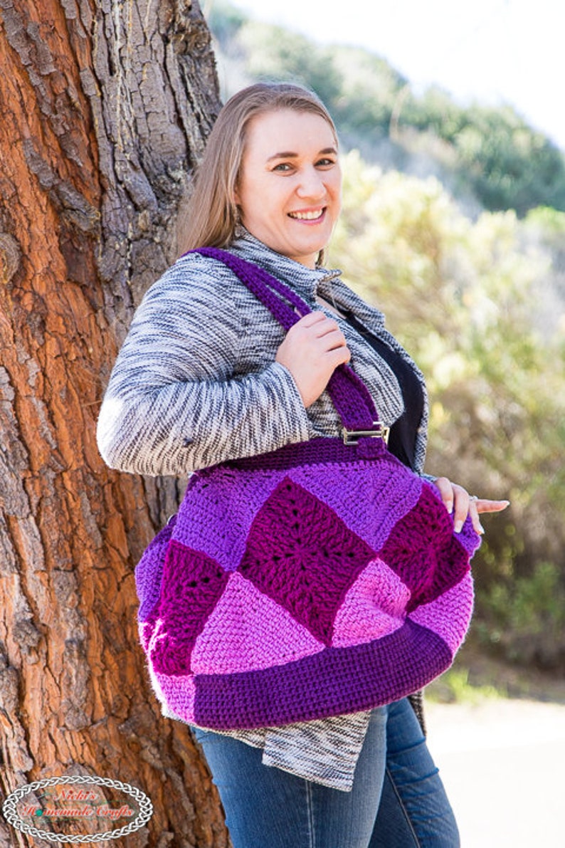 CROCHET BAG PATTERN Crochet Granny Square Bag Crochet Purse Pattern Crochet Bags For Women image 3