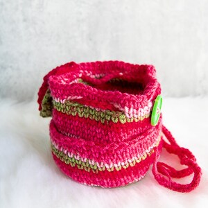 Yarn Bag CROCHET PATTERN Yarn Ball Cozy with lots of Pockets outside and inside 3 Ways to use the Yarn Bag handle image 5