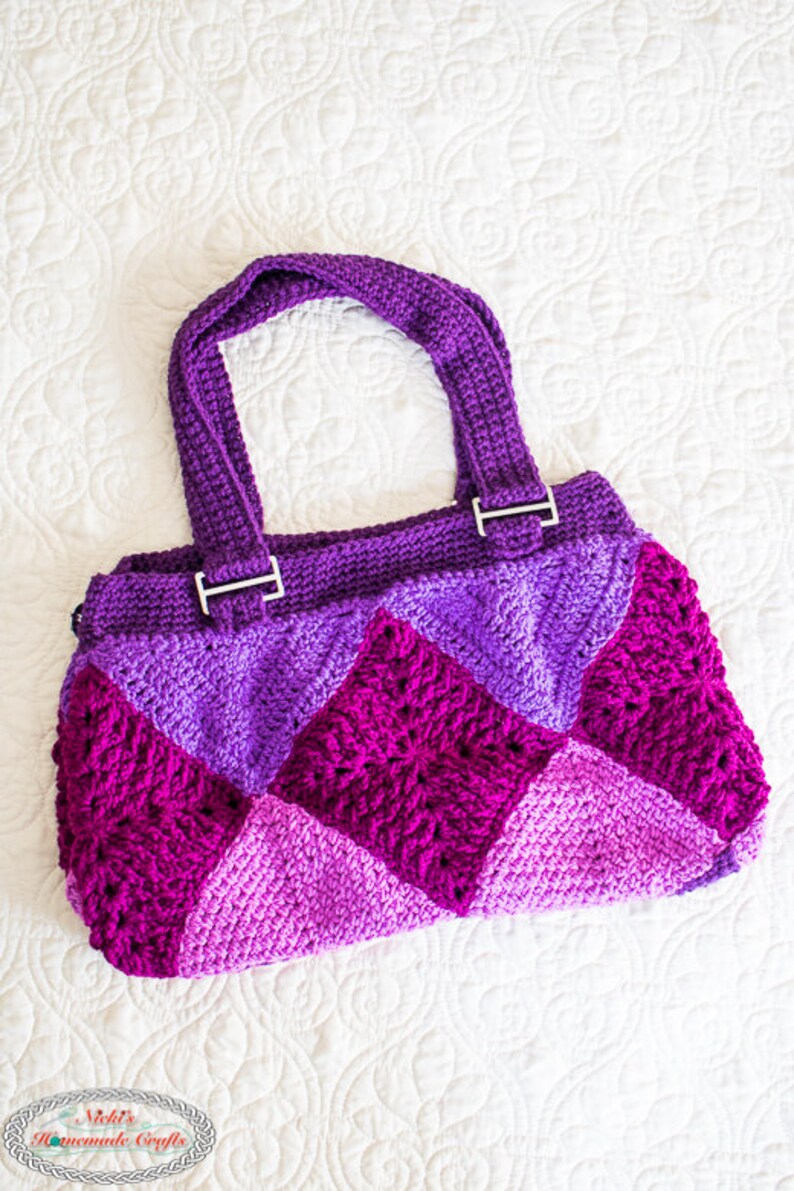 CROCHET BAG PATTERN Crochet Granny Square Bag Crochet Purse Pattern Crochet Bags For Women image 5