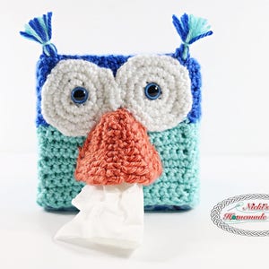 CROCHET PATTERN Owl Tissue Box Cover easy fast cool animal cute adorable kids decoration image 4