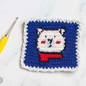 CROCHET WASHCLOTH PATTERN Crochet Wash Rag Crochet Dishcloth Pattern Crochet Bear Pattern Tapestry Crochet Pattern image 4