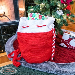 CROCHET PATTERN Santa Sack Backpack for Christmas and the Holidays Santa Gift Bag image 2