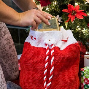 CROCHET PATTERN Santa Sack Backpack for Christmas and the Holidays Santa Gift Bag image 6